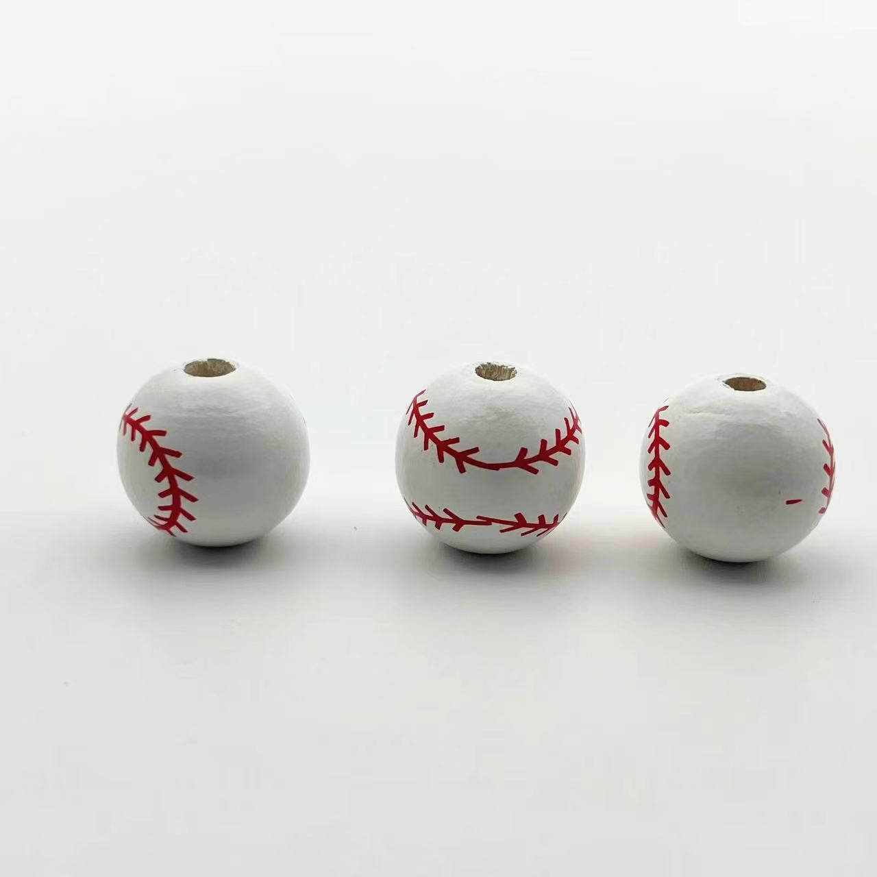 Wholesale Ball Series Printed Wooden Beads